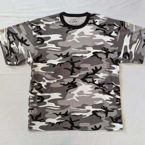 Vintage 90s ROTHCO Snow White Urban Camo Military Tactical Casual 2XL Shirt